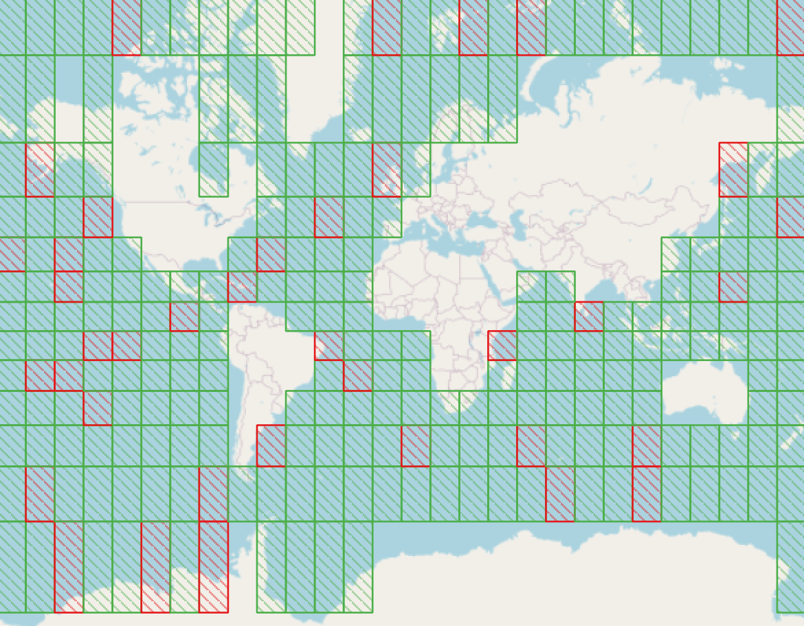 OSTIA train val land patch map